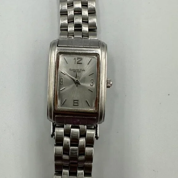 3/$30 Kenneth Cole Watch Women All Stainless Steel 21MM Case New Battery 6.75" - Picture 3 of 12